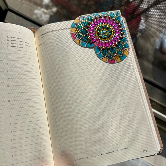 Diamond Art HEART 12 Corner Bookmark, Colorful, Sparkly (BLUE, PINK, GOLD) - Picture 7 of 15